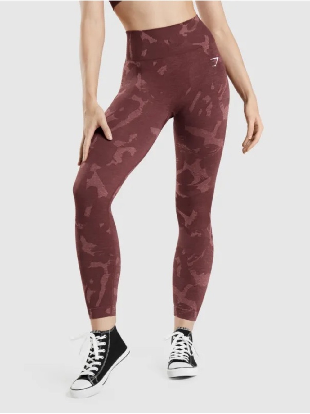Gymshark Adapt Camo Seamless Leggings - Savanna | Cherry Brown | XL